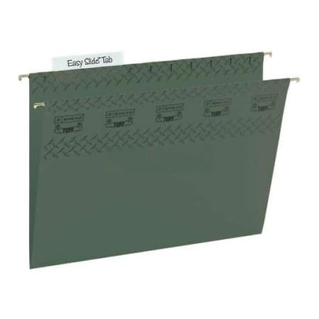 Smead Smead Tuff Hanging Folder with Easy Slide Tab, Letter, Standard Green, 20/Pack 64036